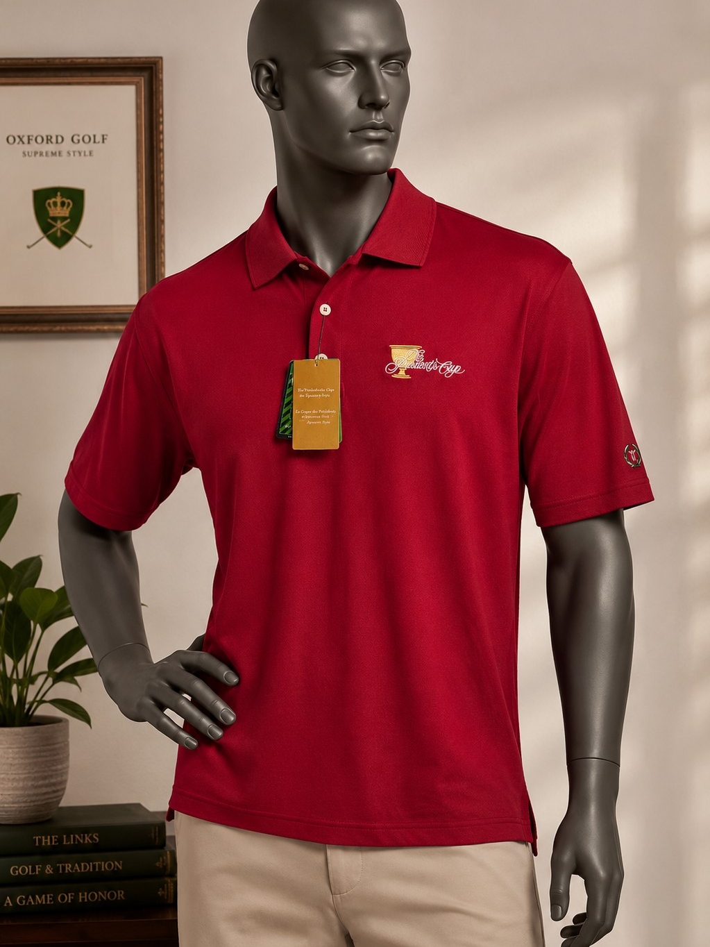 Oxford Golf Presidents Cup Polo Shirt Mens Large Red Nwt Golf Country Club